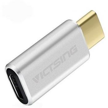 Tipo C a Micro USB Convertidor de VicTsing, USB3.1 Tipo C a Micro USB adaptador Conector para Macbook 12 inch de 2015, Google Chromebook Pixel, OnePlus 2, Nexus 5X, Nexus 6P etc. Color plateado