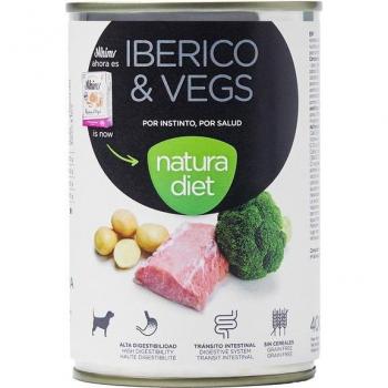 Natura Diet Comida Húmeda Natural de Cerdo Ibérico y Verduras para Perros Adultos 400 g