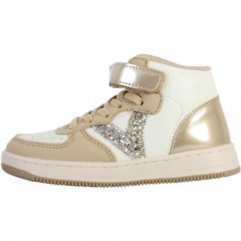 Victoria Girls Glitter High-Top Sneakers with Elastic Laces