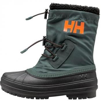 Botas Helly Hansen Varanger Insulated para nieve infantiles, color verde y naranja, talla 29