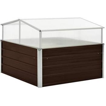 SengentoStyle Tuinkas 100x100x85 cm gegalvaniseerd staal bruin