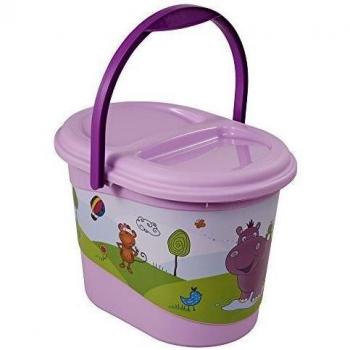 OKT Kids 1180150901200 - Contenedor para pañales, diseño de hipopótamo, color morado