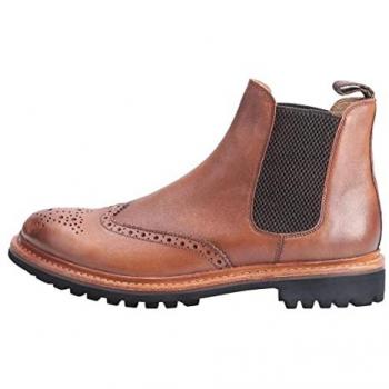Cotswold Men's Brown Leather Goodyear Welt Commando Boots - Size 9