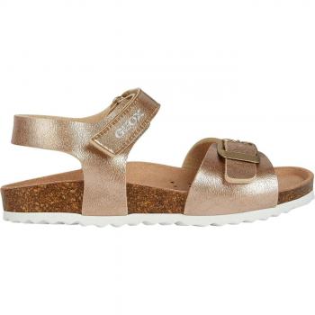 Geox Sandalias para Niños J Adriel C, color rosa oro, características: diseño cómodo y transpirable, suela de goma antideslizante, cierre de velcro para un ajuste fácil, plantilla acolchada para mayor confort