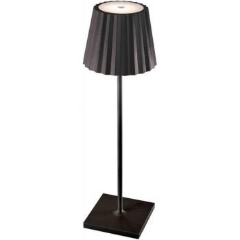 Lámpara de mesa portátil LED K2 negra 38 cm para exterior en policarbonato