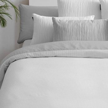 Juego de funda nórdica reversible Cuadros Manterol gris/blanco cama 135/140cm