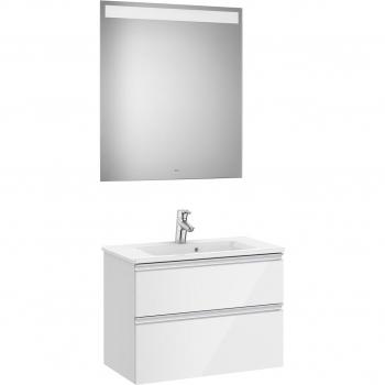 Conjunto de baño compacto con 2 cajones, lavabo y espejo LED The Gap - Roca