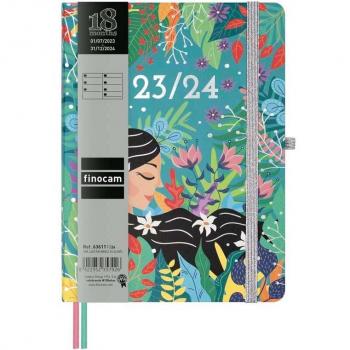 Finocam Agenda 18 Meses Minimal M5 Semana Vista Horizontal 2023-2024 Lady Internacional Multilingüe 140x190mm
