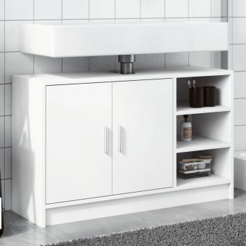 Armario de lavabo blanco 90x29x55 cm en Aglomerado y madera de ingeniería