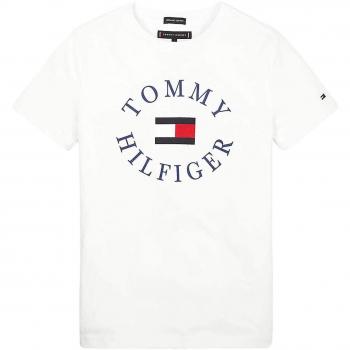 Tommy Hilfiger KB0KB04676 Essential Tommy GRAP Camisetas Y Camisa DE Tirantes Junior Unisex White 14Y