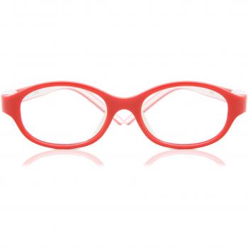 SmartBuy Kids Oval Full Rim Plastic Prescription Glasses - Red - Size 42 - Blue Light Block Available - Free Lenses