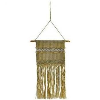 TAPIZ VERTICAL BLANCO DECORACION PARED ALGODON 25X53