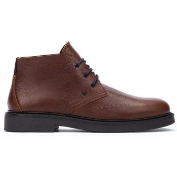 Botines de hombre de piel Martinelli ROYSTON 1662 color marrón oscuro con cordones