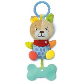 Sonajero Mordedor Perrito para Bebés, Clementoni Dulce Perrito Peluche con Sonajero desde 0 Meses (17785)