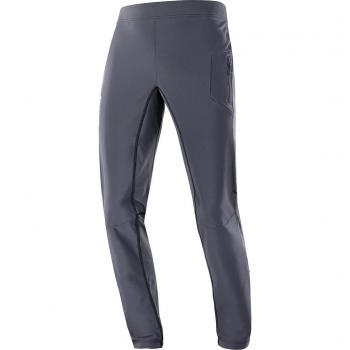 Salomon Cross Warm Softshell Hombre Gris - Mallas de trail running largas para hombre, color gris, fabricadas con material suave y cálido, ideales para actividades al aire libre en climas fríos