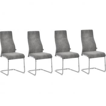 Pack de 4 sillas de comedor Cali Homcom acolchadas gris