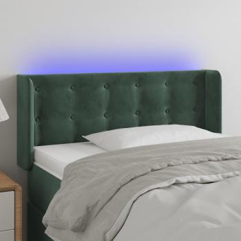 Cabecero con LED de terciopelo verde oscuro 83x16x78/88 cm Vidaxl