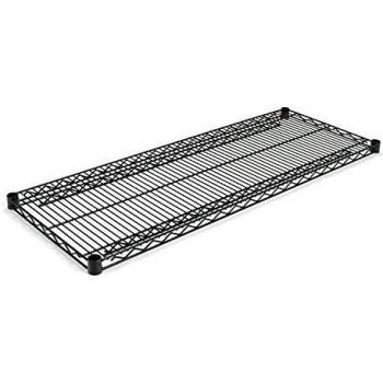 Industrial Wire Shelving Extra Wire Shelves, 48w x 18d, Black, 2 Shelves/Carton, Sold as 1 Carton