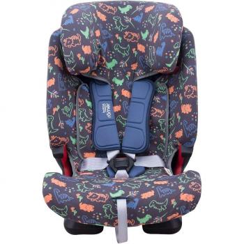 Funda para silla de coche Jyoko compatible con Britax Romer Advansafix Iv M - Algodón, diseño Happy Dino
