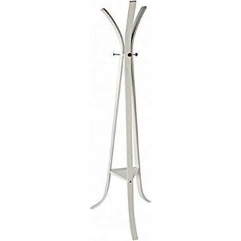 Perchero Triomphe Blanco de Metal Cromado Multicapa y Madera de Abeto