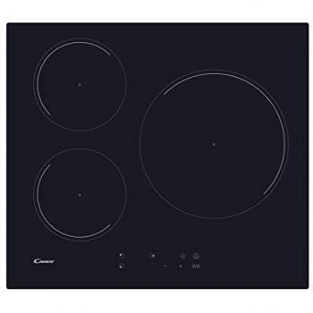 Candy CI633C/4U, Placa inducción, 60cm ancho, 3 zonas de cocción, Temporizador, 9 niveles de potencia, Booster, Negro