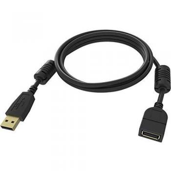 Cable de extensión USB Vision TC-2MUSBEXT-BL de 2 metros - Conexión USB A a USB A, velocidad de transferencia de 480 Mbit/s, color negro