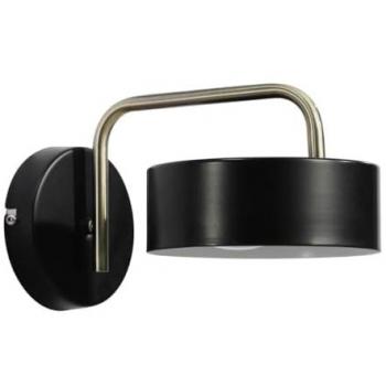 Aplique de pared vintage de metal negro y oro - 24 x 14.5 cm - Otilie