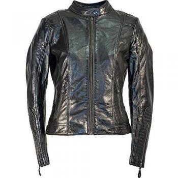 Chaqueta de Moto Richa Lausanne Negra para Mujer - Cuero, Talla 44, Modelo 1LA100/44