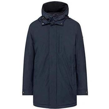 Hackett London Hombre City - Parka con capucha de mezcla de algodón, repelente al agua, color azul marino
