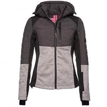 Superdry KISO Padded Racer Chaqueta de Nieve, Mezcla de Tinte Espacial Pebble, 36 para Mujer