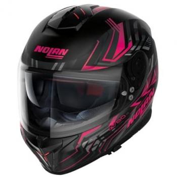 Nolan Casco Integral N80-8 Turbolence N-Com Negro-Rosa
