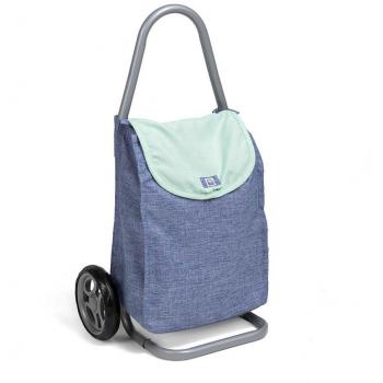 Carrito de la compra de juguete Eurekakids con diseño colorido, fabricado en plástico resistente, incluye accesorios como frutas y verduras de juguete, ideal para el juego simbólico y el desarrollo de habilidades sociales