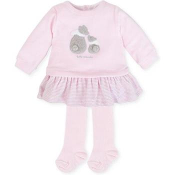Tutto Piccolo - Vestido de bebé niña en rosa con bordado de osos