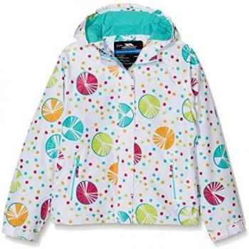 Trespass - Chaqueta impermeable para niños, unisex, con capucha, Unisex niños, Chaqueta impermeable para lluvia y exterior con capucha, FCJKRAK10003_PLN11/12, Impresión de dama rosa., 11/12