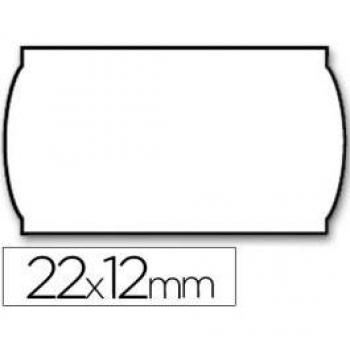 Etiquetas Meto Onduladas 22x12 mm Lisa Removible Blanca Rollo 1500 Etiquetas