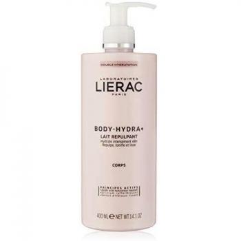 Lierac - Leche hidratante corporal Body Hydra+, protectora, antienvecejimiento, con ácido hialurónico, para todos los tipos de piel, formato de 400 ml