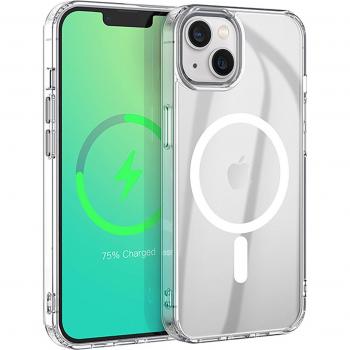 Funda Magnética Transparente eSTUFF INFINITE OSLO para iPhone 14 - Material 100% Reciclado TPU y PC