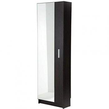 Mueble Zapatero con Espejo Serie Danubio 56AB - Medidas: 171 x 54 x 24 cm, color Wengue, diseño estrecho