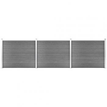 Set de panel de valla WPC gris 526x146 cm