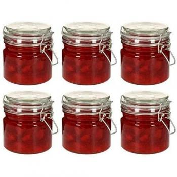 vidaXL Tarros de almacenaje con tapa con clip 6 uds 500 ml