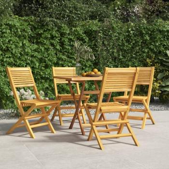 vidaXL 4-Piece Folding Garden Chairs Set, 47x62x90 cm, Solid Teak Wood