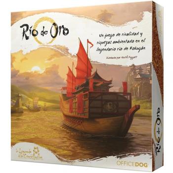 Juego de Mesa Río De Oro - Juego de estrategia y habilidad, para 2 a 6 jugadores, edades a partir de 8 años, duración de juego entre 30 y 60 minutos, incluye tablero ilustrado, fichas personalizadas,