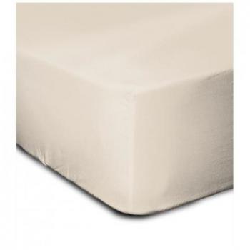 Sábana Bajera Lovely Home 100% Algodón Beige 180 x 200 cm con Bonnet de 35 cm