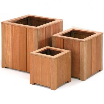 Square Hardwood Planters 50x50x50cm Bangkirai