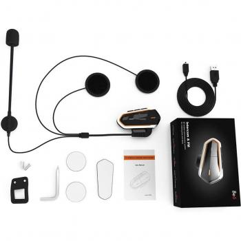 Casco Intercomunicador Bluetooth para Motocicleta, Auriculares Inalámbricos y Sistema de Comunicación