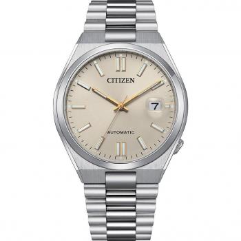 Citizen Tsuyosa Automatic Men's Watch NJ0151-88W - Silver Stainless Steel, Champagne Dial, Sapphire Glass, Date Function