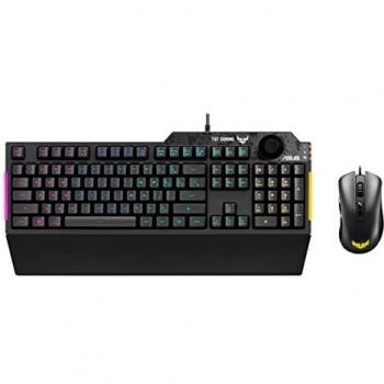 ASUS TUF Gaming Combo - Teclado K1 con 5 Zonas RGB, Red Switch y Resistencia a Salpicaduras y Ratón óptico TUF Gaming M3 con Sensor de 7000 dpi, Siete Botones programables y Aura Sync RGB