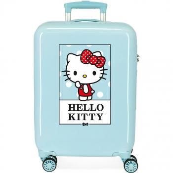 Maleta de cabina infantil rígida Hello Kitty Bow of Hello Kitty 55cm Turquesa con capacidad de 34L