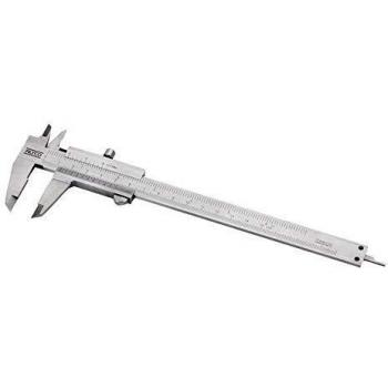 Alyco 197370 197370-Pie de Rey monobloc de Acero Inoxidable de 150x0,05 mm en Estuche plástico