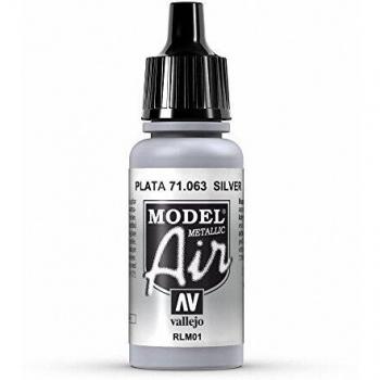VALLEJO-3071063 71063 Model Air Color RLM01 Silver, Multicolor